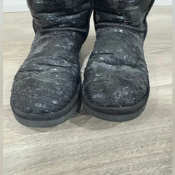 Ugg Australia Glitter Sequin Boot Black Size 8 - Picture 7 of 10